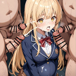 【椎名真昼 】ぶっかけおじさん舌下射精-6