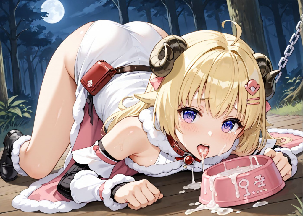 【角巻わため】ペットプレイ強制食ザー