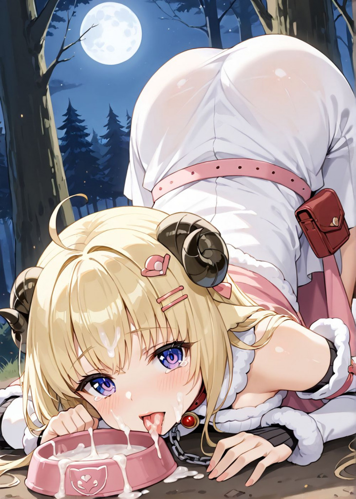 【角巻わため】ペットプレイ強制食ザー