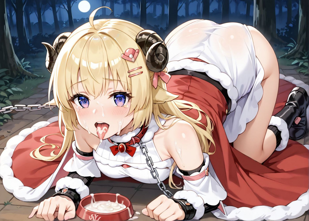 【角巻わため】ペットプレイ強制食ザー