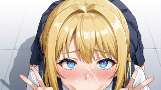 【絢瀬絵里】ダブルピース口内射精